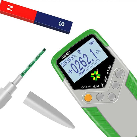 Handheld Tesla Meter 0-2400mT Gaussmeter Fluxmeter With Probe Digital Surface Magnetic Field Tester display and probe