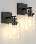 Clear Glass Lamp Shade Replacement 4 Pack, 5.5 Inch Height, 3.9 Inch Diameter, 1.69 Inch Fitter on wall light fixtures