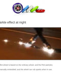 4 Pack Inline Skate Wheels 85A 72mm 76mm 80mm for indoor and outdoor use sparking on asphalt at night