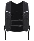 Mens Marathon Running Vest Hydration Backpack With Breathable Nylon Polyester Blend Multi Pocket Racing Gear Black One Size Reflective Strips