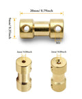Brass Shaft Coupling Connectors Set For 3D Printers 2Mm To 2Mm With M3 Thread 9Mm Outer Diameter 20Mm Length
