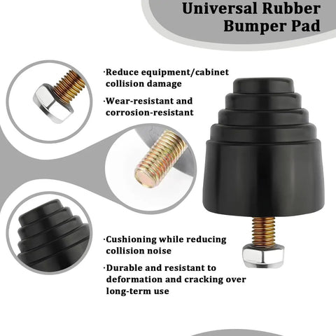 2 Pack Car Suspension Bump Stops Rubber Bumper Stop Kit With Nuts For Superior Shock Absorption, black rubber with metal screw