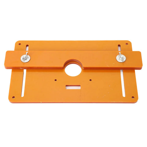 Top Notch Router Table Plate And Heavy Duty Woodworking Insert For Seamless Milling Plus Quick Manual Planing Built Like A Tank For Shop Rigs Rock Solid Fit For Standard Trim Tools Today, orange resin plate with central hole.