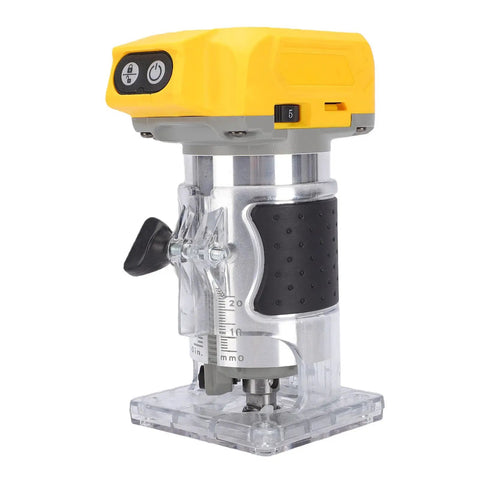 Cordless Wood Router With Brushless Motor 800W Power Five Variable Speeds Up To 30000 RPM Woodworking Trimming Kit side view