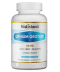 Lithium Orotate 20 Mg Supplement For Brain Health And Nerve Support Every Day Boost Low Dose Bioavailable Trace Mineral For Healthy Aging Vegan Non GMO Gluten Free 90 Count bottle front view