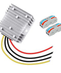 Heavy Duty DC Step Down Converter 48V To 12V And 72V To 12V sleeker design with wires, ideal for golf carts and boats.