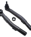 4WD Front 11-Piece Suspension Kit For 2005 2006 2007 Ford F-250 F-350 Super Duty 4x4 Heavy-Duty Bolt-On Front End Upgrade With Pitman Arm Drag Link Outer Tie Rods Front Lower And Upper Ball Joints, two black outer tie rods