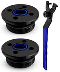 Suzuki Trim Cylinder End Cap Kit With Wrench And O Ring Seals 2 Piece Set For 4 Stroke Outboard Motors 115HP To 300HP Fits 140HP 150HP 175HP 200HP 250HP 300HP Models, black caps