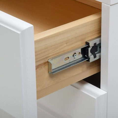 Ball Bearing Drawer Slides Set 22 Inch Steel 10 Pack With Smooth Glide Nickel Plated Finish Heavy Duty Metal Slides for Cabinets and Drawers Easy Mount Hardware Included