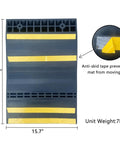Self Adhesive Anti Skid Rubber Car Parking Guide Mat 2 Pack With Reflective Strips, 23.6 x 15.7 inches, showing anti-skid tape.