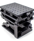 Premium XYZ Manual Translation Stage Rock Solid Platform For Laser Marking And Precision Alignment, anodized black, compact design.