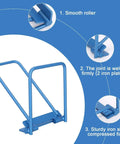 Heavy Duty Standing Seam Roofing Tool Metal Bender 13 X 7.9 Inch, close-up of blue metal frame with roller and welded joints
