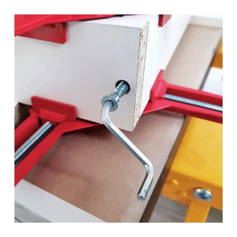 DIY Friendly Heavy Duty Furniture Confirmat Screws Set with hex socket being used in furniture assembly