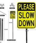Large Please Take It Easy Buddies Sign With Heavy Five Foot Four Inch Aluminum Stake Reflective Weatherproof Yard Banner displaying a yellow road sign with black text