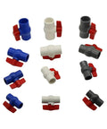 Super Durable PVC Ball Valve Featuring Precision Leak Proof Sealing And A Smooth Turning Handle Perfect For Water Line Repairs in various colors.