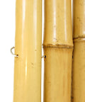 Close-up of Natural Bamboo Fence Roll Panel 0.75 Inch Thick 6 Foot High By 8 Foot Long showing Tonkin bamboo and galvanized wires.