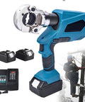 Top Rated Rechargeable Hydraulic Pliers 18V Electric Crimping Tool For Copper And Aluminum Terminal Connections with two batteries and charger.