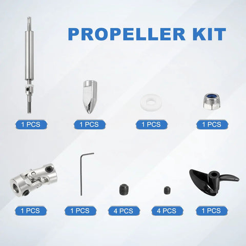 Hot Drive Shaft And Propeller Universal Joint Kit For 6mm RC Boat Motors Stainless Steel components displayed