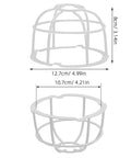 Built Damn Tough Fire Sprinkler Head Protector Wire Cage Guard dimensions showing white steel design for ceiling mount installations.