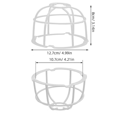 Built Damn Tough Fire Sprinkler Head Protector Wire Cage Guard dimensions showing white steel design for ceiling mount installations.