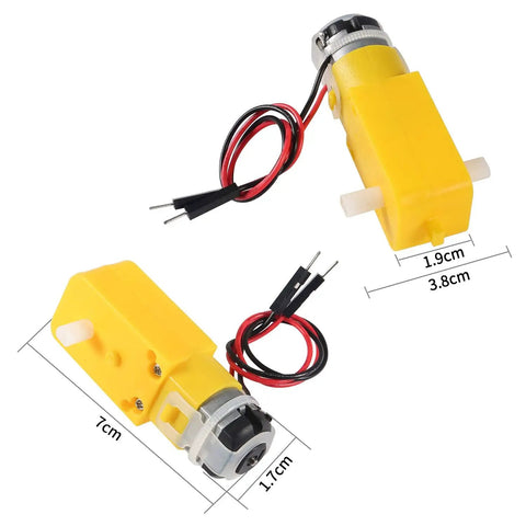 Six Pack Prewired DC Gear Motors With Dual Shaft For DIY Smart Car Robots And Four Wheel Drive Toy Cars 3V To 6V Operation