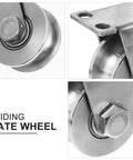 Close-up of Heavy Duty Sliding Door Rollers With Double Bearings U Groove Track Wheels Stainless Steel Triangular Bracket