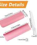 Size details of Sleek Finger Edge Pull 8 Pack Hidden Drawer Handles, pink aluminum alloy, 150mm, screws included