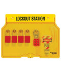 Lockout Tagout Padlock Station To Secure Up To 10 Safety Padlocks And Hasps OSHA Compliant One Piece Molded Design With Translucent Cover