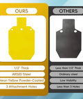 Heavy Duty AR500 Steel Target For Shooting With Target Stand And Yellow Silhouette Gong Half Inch Thick Metal Target Comparison