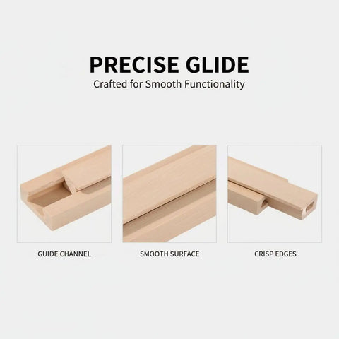 Wooden Center Mount Drawer Slides 13.8 Inches 6 Pack For Cabinets And Drawers Classic Traditional Wood Center Guide Tracks Bottom