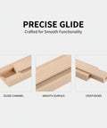 Six Pack Wooden Center Mount Drawer Slides 13.8 Inches Classic Wood Center Guide Tracks Bottom Mount Glide Set details