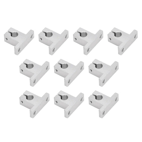 10 Pcs Linear Motion Rod Support For SK10 Aluminum Alloy Shaft Guide Rail Heavy Duty Load Capacity Smooth Edges With Precise Fit For 3D Printers And CNC Engraving Machines, silver mounts