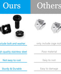 M5x16mm Rack Screws And Cage Nuts With Fender Washers Black Metric Server Mounting Hardware Kit comparison image with detailed components.