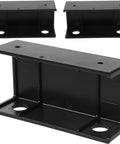 Slick Under Desk Laptop Mount With Adjustable Angle Plastic Shelf, black plastic holder rack for laptop and keyboard.