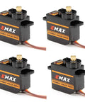 12G Mini Metal Gear Analog Servo for RC Models Pack of 4 Futaba JR Compatible 4.8 to 6.0 Volts displayed in four units