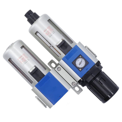 3 In 1 Pneumatic Air Filter Regulator Lubricator Combo with Water Oil Trap Separator GFC40010 Model 2 unit design
