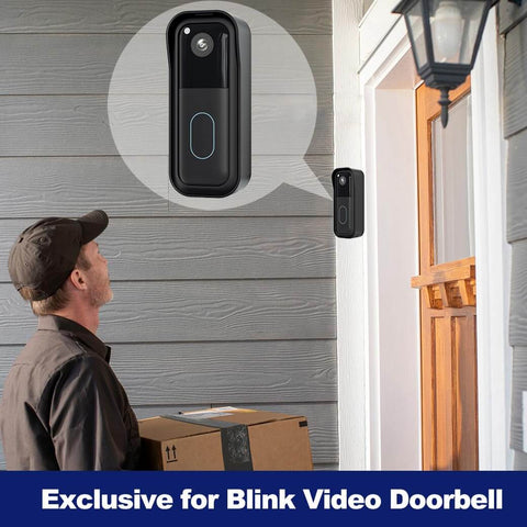 No Drill Doorbell Mount For All New Blink Video Doorbell 2nd Gen Easy Install Bracket For Blink Camera Security System Black installed