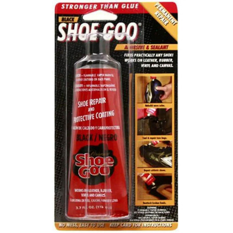 Black Original Formula Shoe Repair Adhesive That Restores Worn Soles Overnight Seals Rubber Boots Galoshes And Waders Waterproof Quick Hold Glue For Shoes 3.75 Oz packaging