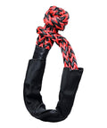 Four Piece Intertwine Black And Red Soft Shackle Rope Set With Protective Sleeve For Off Road Recovery And Towing 38000 Lbs Breaking Strength