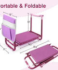 Purple Upgraded Garden Kneeler And Seat With Rugged Steel Frame Sturdy Kneeler Bench With Tool Pouch EVA Foam Knee Pad