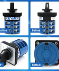 40A 660V Rotary Changeover Switch 3 Position 3 Pole 12 Terminals Universal Selector multiple angles view