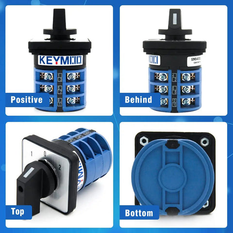 40A 660V Rotary Changeover Switch 3 Position 3 Pole 12 Terminals Universal Selector multiple angles view