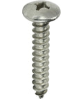 Heavy Duty Size 12 X Half Inch Truss Head Wood Deck And Sheet Metal Screws Full Thread Phillips Drive Stainless Steel 18 8 Bright Finish Self Tapping Rock Solid Hardware 50 Pack detailed image of a truss head screw.