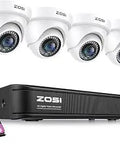 3K 5MP Lite Top Notch Home Security System With AI Human And Vehicle Detection 8 Channel DVR 4 Weatherproof Dome Cameras