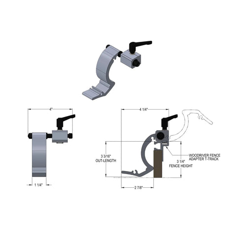 Plug And Play Flip Over Fence Track Stop For Miter Saw Miter Gauge T Track Adapter Hella Solid Precision Woodworking Jig Accessory With Mounting Hardware Included