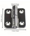 Four Piece Detachable Hinges With Left Hand Lifting Sliding Joint Design, Heavy Duty Metal Hardware close-up with dimensions