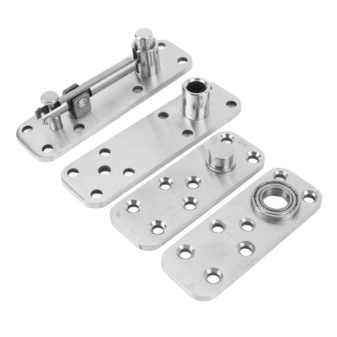 Concealed Door Hinge With Hidden Pivot Built Tough Heavy Duty 600 Lb Capacity 360 Degree Pivot Brushed Stainless Steel Finish Set