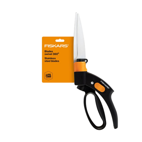 Shear Ease Grass Shears With 360 Degree Swivel Blades For Edging And Trimming, 5 Inch Stainless Steel Blades For Precise Cuts