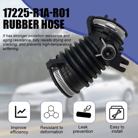 Beefy Rubber Car Air Intake Hose Tube With Three Clamps For Honda Civic ILX OEM 17225-R1A-A01 Replacement.