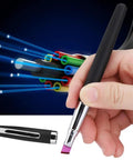 Heavy Duty Pen Style Fiber Optic Cleaver Featuring Precision Flat Ruby Blade in use for cable splicing with fiber cables.
